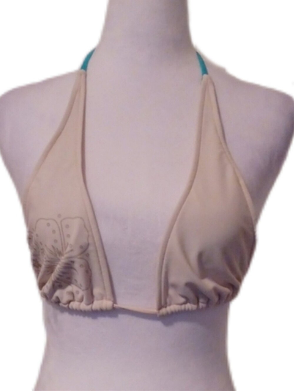 -- 3 Women’s Cream Triangle Bikini Tops.